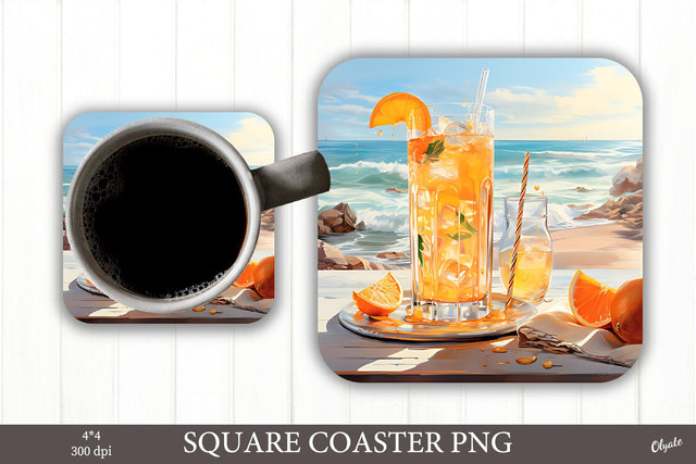 Summer Coaster PNG. Lemonade Sublimation PNG Sublimation Olga Terlyanskaya 