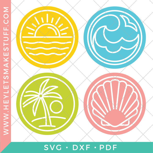 Summer Coasters for Cricut Infusible Ink SVG Hey Let's Make Stuff 