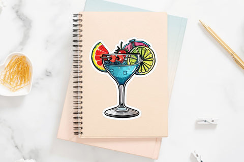 Summer Cocktail Sticker Clipart Bundle Sublimation Regulrcrative 