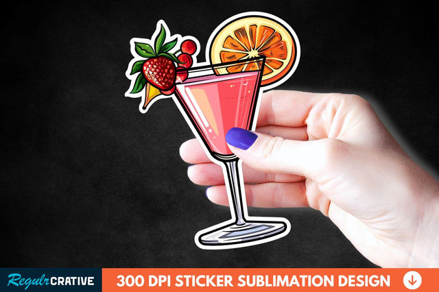 Summer Cocktail Sticker Clipart Sublimation Regulrcrative 
