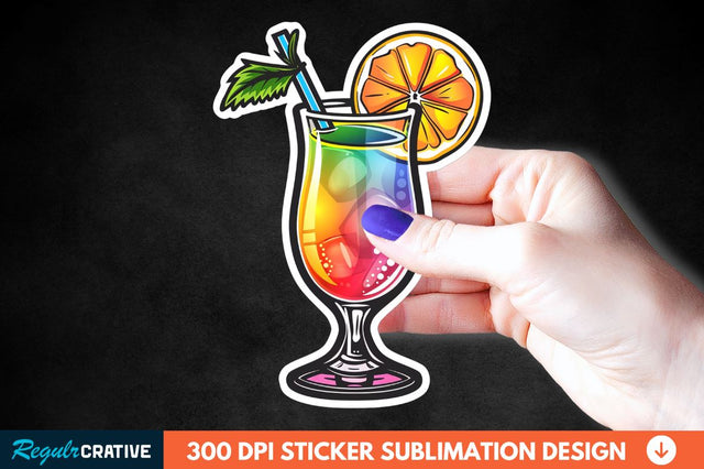 Summer Cocktail Sticker Clipart Sublimation Regulrcrative 
