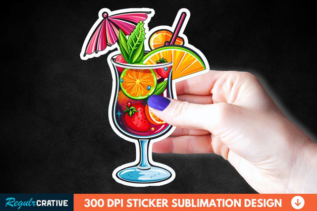 Summer Cocktail Sticker Clipart Sublimation Regulrcrative 