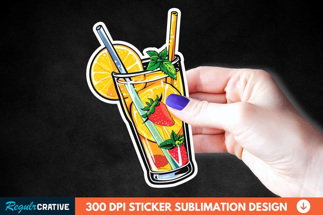 Summer Cocktail Sticker Clipart Sublimation Regulrcrative 