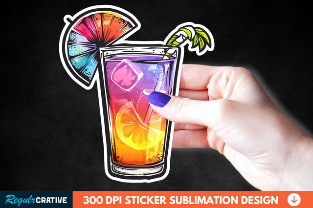 Summer Cocktail Sticker Clipart Sublimation Regulrcrative 