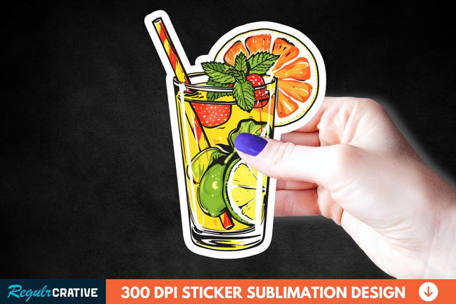 Summer Cocktail Sticker Clipart Sublimation Regulrcrative 