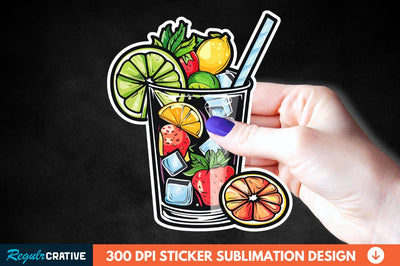 Summer Cocktail Sticker Clipart Sublimation Regulrcrative 
