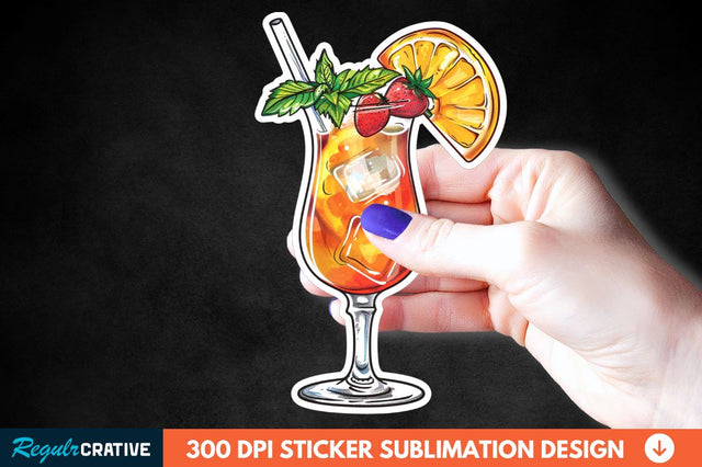 Summer Cocktail Sticker Clipart Sublimation Regulrcrative 