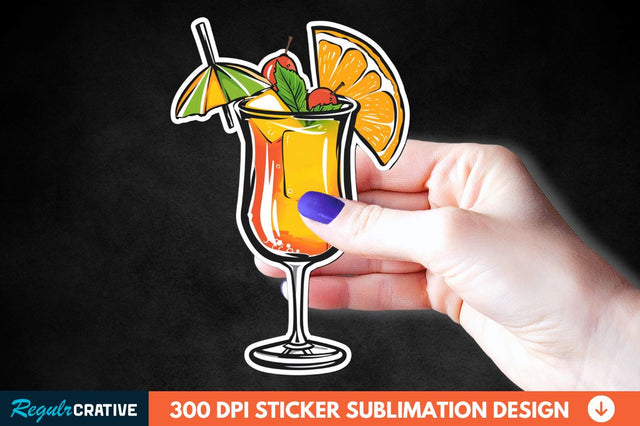 Summer Cocktail Sticker Clipart Sublimation Regulrcrative 