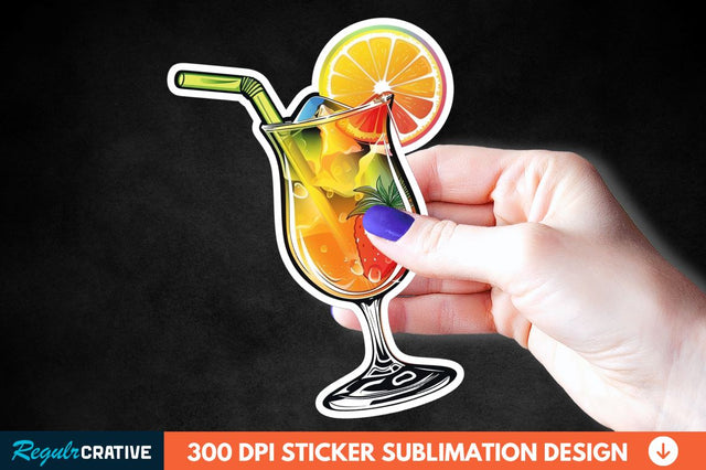 Summer Cocktail Sticker Clipart Sublimation Regulrcrative 