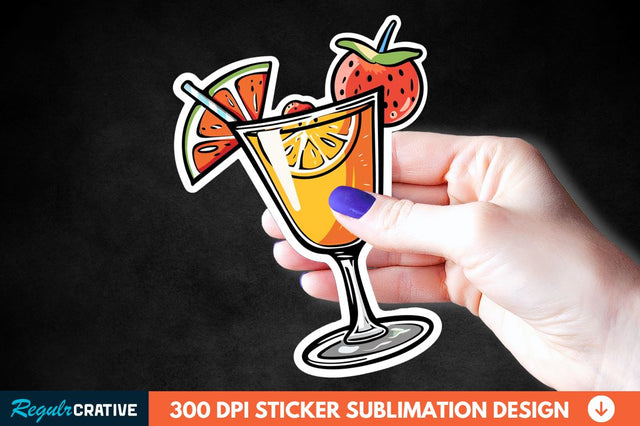 Summer Cocktail Sticker Clipart Sublimation Regulrcrative 