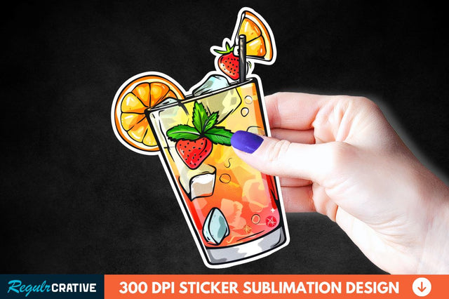 Summer Cocktail Sticker Clipart Sublimation Regulrcrative 