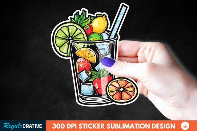 Summer Cocktail Sticker Clipart Sublimation Regulrcrative 