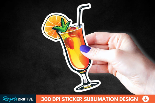Summer Cocktail Sticker Clipart Sublimation Regulrcrative 
