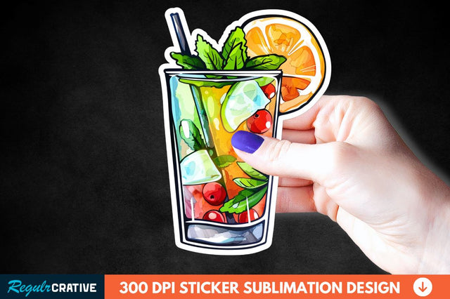 Summer Cocktail Sticker Clipart Sublimation Regulrcrative 