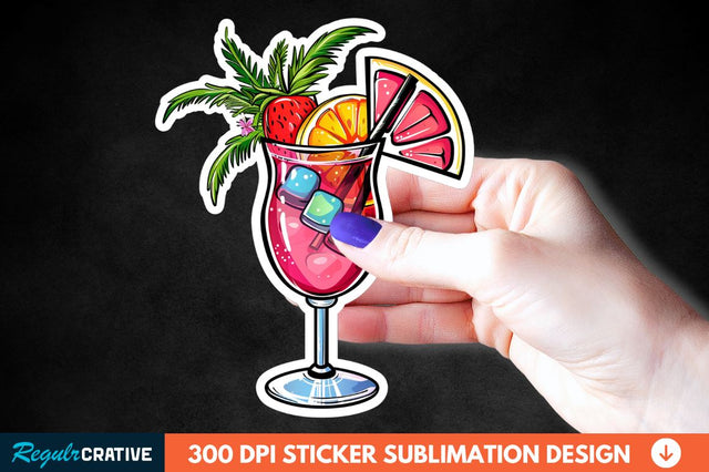 Summer Cocktail Sticker Clipart Sublimation Regulrcrative 