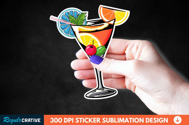 Summer Cocktail Sticker Clipart Sublimation Regulrcrative 