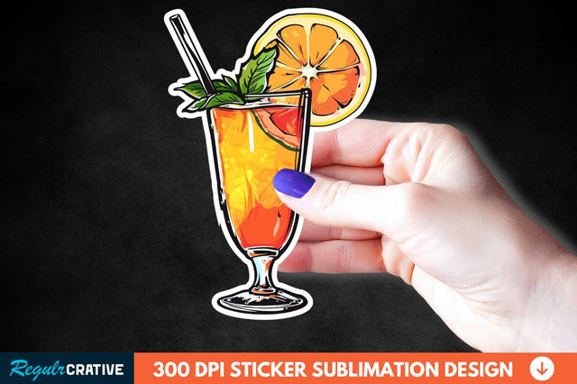 Summer Cocktail Sticker Clipart Sublimation Regulrcrative 