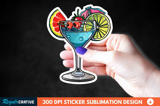 Summer Cocktail Sticker Clipart Sublimation Regulrcrative 