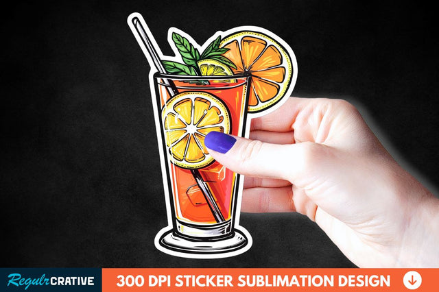 Summer Cocktail Sticker Clipart Sublimation Regulrcrative 