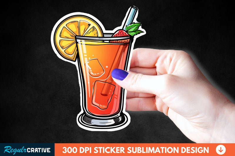 Summer Cocktail Sticker Clipart Sublimation Regulrcrative 