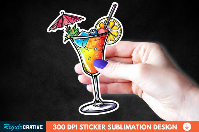 Summer Cocktail Sticker Clipart Sublimation Regulrcrative 