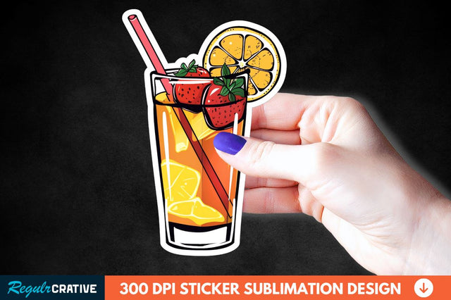 Summer Cocktail Sticker Clipart Sublimation Regulrcrative 