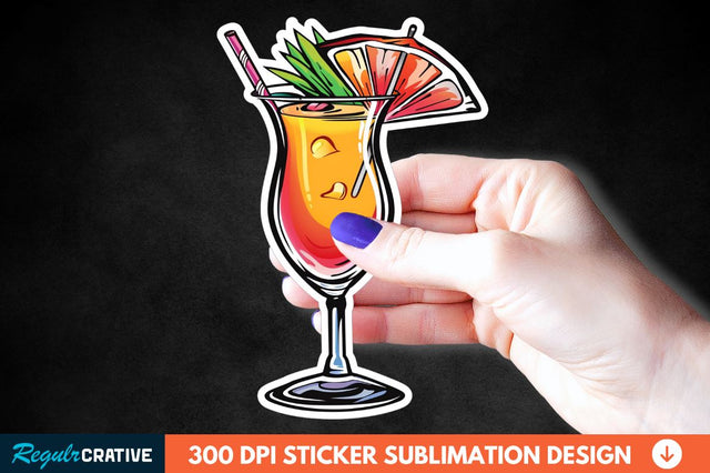 Summer Cocktail Sticker Clipart Sublimation Regulrcrative 