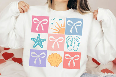 Summer Coquette Bow SVG, Beach Vibes SVG, Retro Summer SVG PNG SVG SVG Studio 