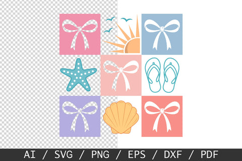 Summer Coquette Bow SVG, Beach Vibes SVG, Retro Summer SVG PNG SVG SVG Studio 