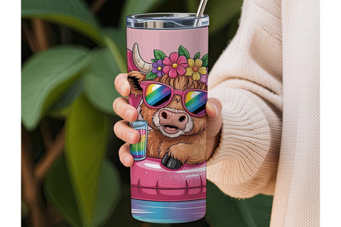 Summer Cow Tumbler Design Sublimation DesignSVG 