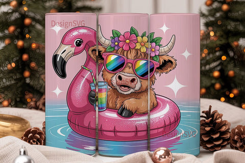 Summer Cow Tumbler Design Sublimation DesignSVG 