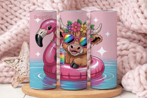 Summer Cow Tumbler Design Sublimation DesignSVG 