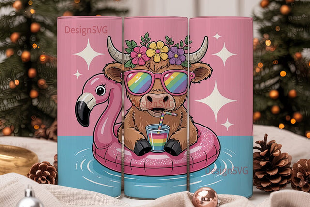 Summer Cow Tumbler Design Sublimation DesignSVG 