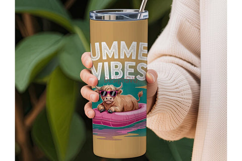 Summer Cow Tumbler Design Sublimation DesignSVG 