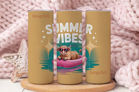 Summer Cow Tumbler Design Sublimation DesignSVG 