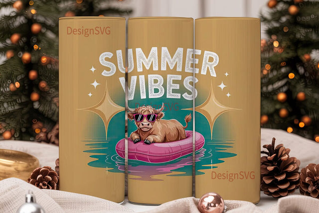 Summer Cow Tumbler Design Sublimation DesignSVG 