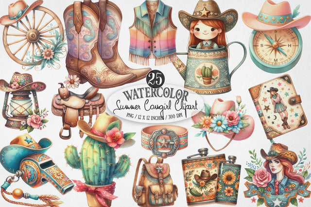Summer Cowgirl Sublimation Clipart Sublimation SVGista 