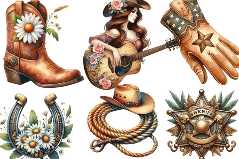 Summer Cowgirl Sublimation Clipart Sublimation SVGista 