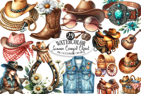 Summer Cowgirl Sublimation Clipart Sublimation SVGista 