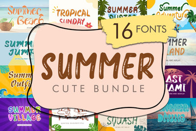 Summer Cute Bundle Font Prasetya Letter 