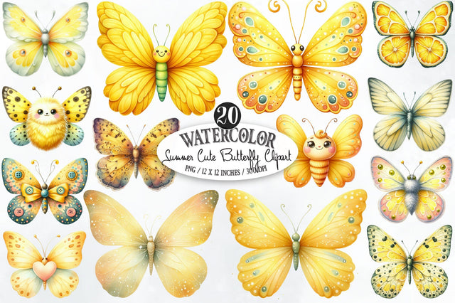 Summer Cute Butterfly Clipart Sublimation SVGista 