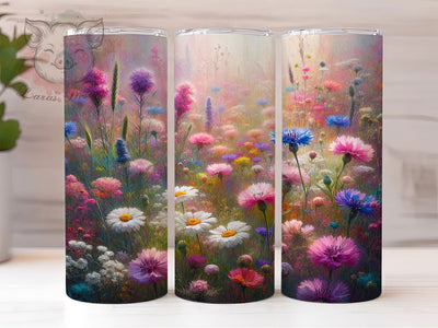 Summer Daisy Meadow 20oz Tumbler, Daisy Cup Wrap, Cornflower Floral Design, Sublimation Tumbler Wrap, 20Oz Tumbler Design, Artistic Wildflower Cup, Stylish Summer Floral Wrap Sublimation Lara' s Designs 