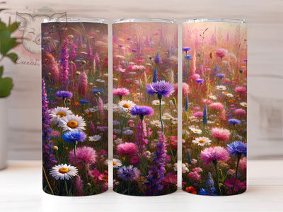 Summer Daisy Meadow 20oz Tumbler, Daisy Cup Wrap, Cornflower Floral Design, Sublimation Tumbler Wrap, 20Oz Tumbler Design, Artistic Wildflower Cup, Stylish Summer Floral Wrap Sublimation Lara' s Designs 