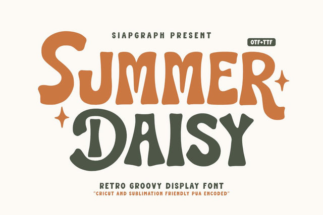 Summer Daisy - Vintage Groovy Font Font Masyafi Studio 