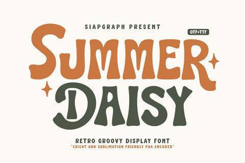 Summer Daisy - Vintage Groovy Font Font Masyafi Studio 