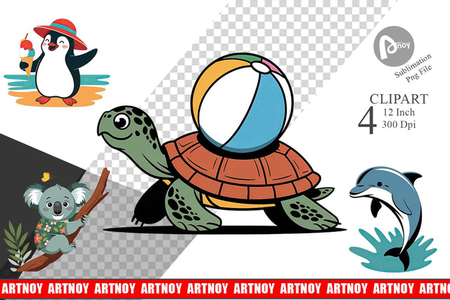 Summer Day Animal Clipart Sublimation artnoy 