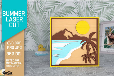 Summer Decor Laser Cut. Summer Signs SVG. Layered Laser Cut SVG Evgenyia Guschina 