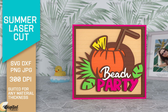 Summer Decor Laser Cut. Summer Signs SVG. Layered Laser Cut SVG Evgenyia Guschina 