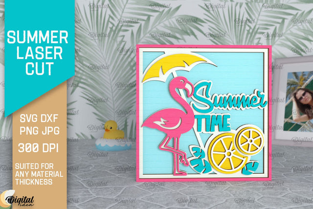 Summer Decor Laser Cut. Summer Signs SVG. Layered Laser Cut SVG Evgenyia Guschina 