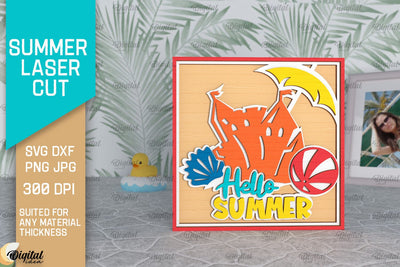 Summer Decor Laser Cut. Summer Signs SVG. Layered Laser Cut SVG Evgenyia Guschina 